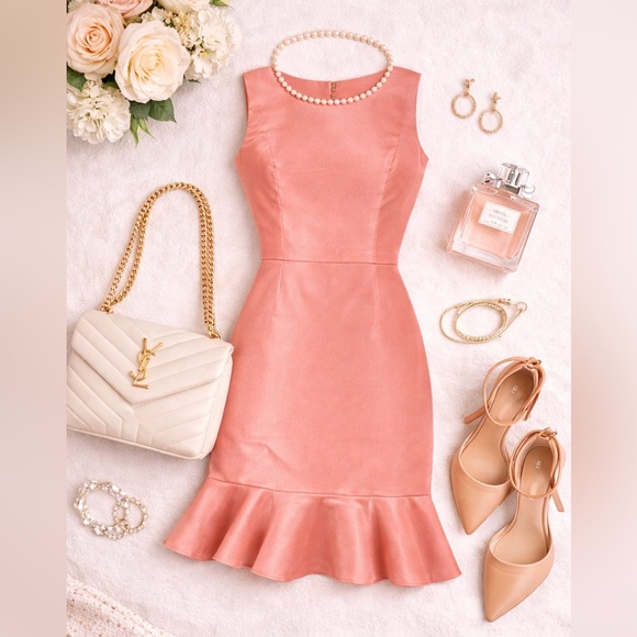 J.Crew Blush Satin Ruffle Hem Cocktail Dress Size 4 Bow Back - Picture 4 of 4